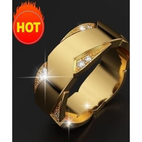 14K Gold Rings for Man Love Promise Gentleman Bridegroom Wedding Luxury Jewelry Engagement Diamond Diamond Rings Mens Ring