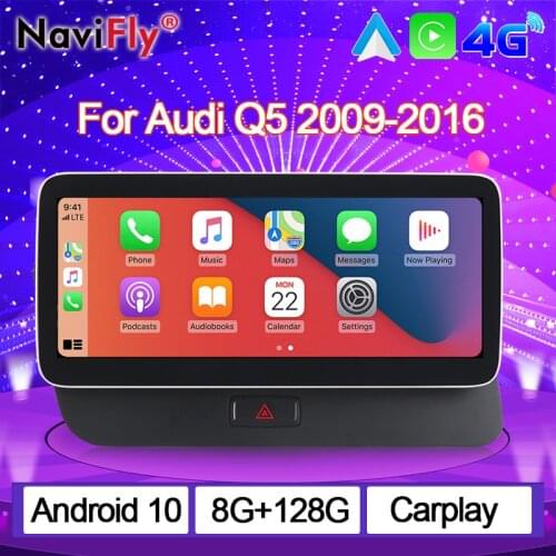 NaviFly 8GB RAM 128GB ROM Android GPS Navigation Car Multimedia Player For Audi Q5 2009-2016 Carplay DSP 8G 128G 8 Core 1920*720