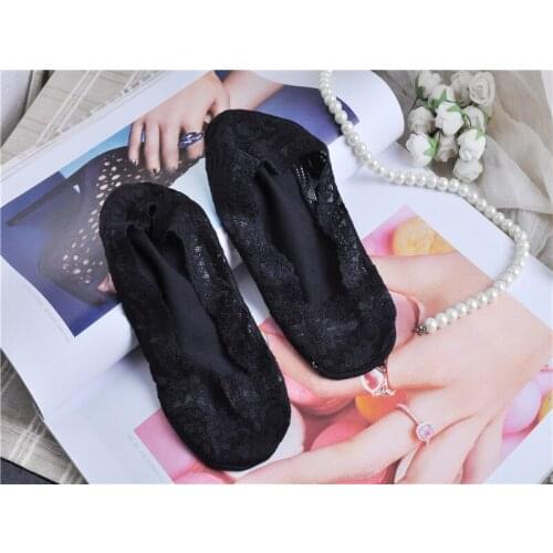2019 1 Pair women sock female invisible socket slippers shallow mouth summer thin lace Socks ankle heal short sock