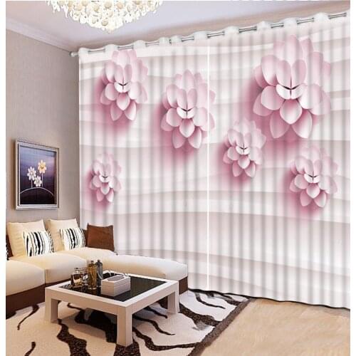 Relief curtains Luxury Blackout 3D Window Curtains For Living Room Bedroom Drapes cortinas Rideaux flower curtains