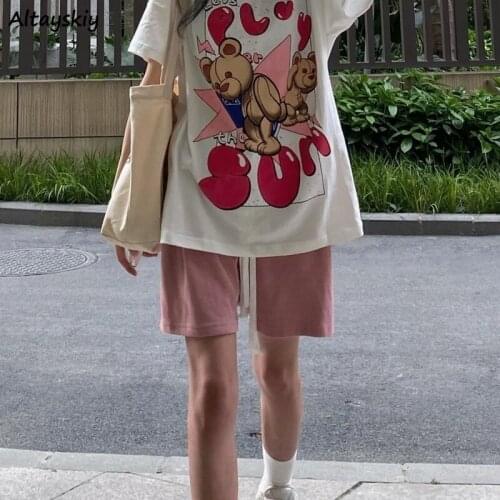 Shorts Women Summer College All-match High Waist Solid Japanese Style Holiday Casual Pockets Female Clothing Fashion Streetwear