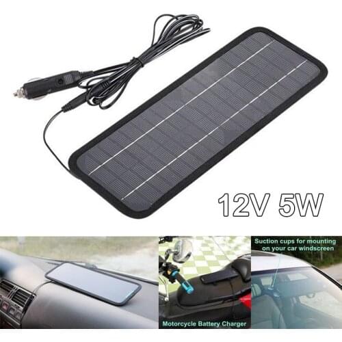 2019 Solar Panel 12V 5W Battery Charger System Portable Maintainer Marine Boat Car CSL88