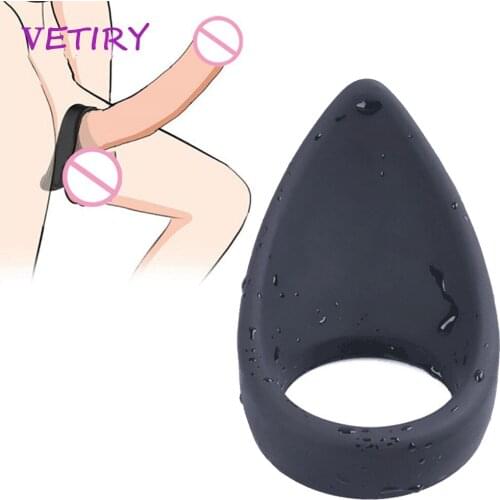 VETIRY Silicone Penis Ring Delay Ejaculation Prostate Massage Sex Toys for Men Erection Penis Enlargement Scrotum Bind Cock Ring