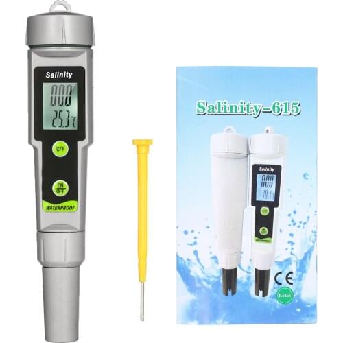 Salinometer Waterproof Salinity Test Pen 2-in-1 Salinity & Temperature Meter Portable Salinity Meter Temperature Meter