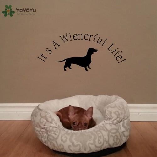 YOYOYU Vinyl Wall Decal "It Is A Wienerful Life" Cute Pet Dog Pet Indoor Living Room Decoration Sticker FD053