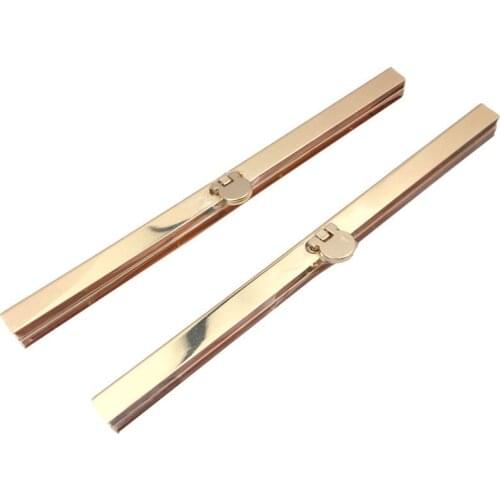 DIY knurling pattern women metal purse frame Rose Gold color coin bag metal clasp stripe vertical bar shape