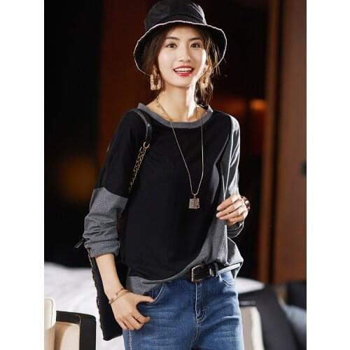 Stitch Long Sleeved Plus Size Spring Autumn Summer Vintage Clothes For Women Oversized T-Shirt Tops Blouses Vetement Femme 2021