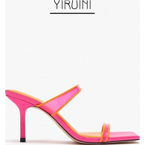 Zar Style New Summer Womens Shoes High-heeled Sandals With Stitching Straps And Fashionable High-heeled Sandals