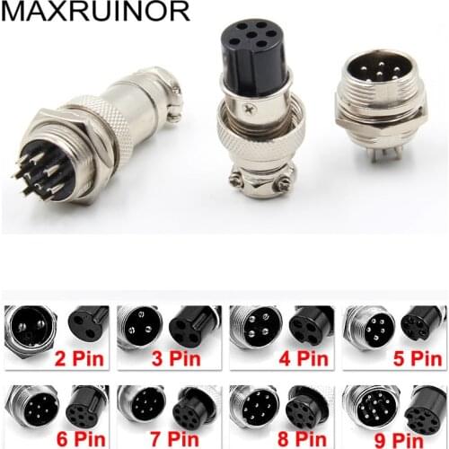 10 set 2/3/4/5/6/7/8/9/10 pin aviation connector XLR Audio Cable Connector male and female Panel Chassis Mount Kit 16mm