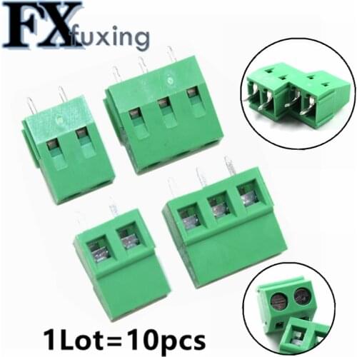 10Pcs 5mm 2Pins 2P 2 PINS PCB Screw Terminal Block Connectors 300V 10A DG128 KF128 KF128-2P KF128-3P 3PIN 3P Pitch: 5.0MM 0.2inc