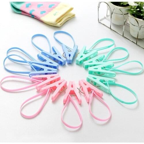 Household 12 Pack Plastic Sling Clip Clothespin Clothespin Underwear Clip Portable Bra Socks Rack Tie Clip