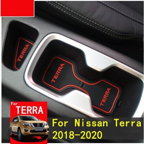 3D Rubber Mat Lnterior Anti Slip Mat Door Slot Pad Cup Cushion Groove Mat For Nissan Terra 2018 2019 2020Car Accessories