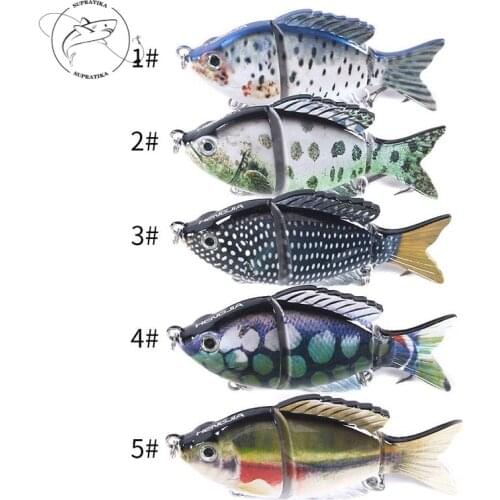 5pcs/set Artificial 9.5cm/22g Two Multi-section ABS Plastic Hard Bait 6# 3D Eyes With Hook Anti-corrosion Bionic Bait Fishing
