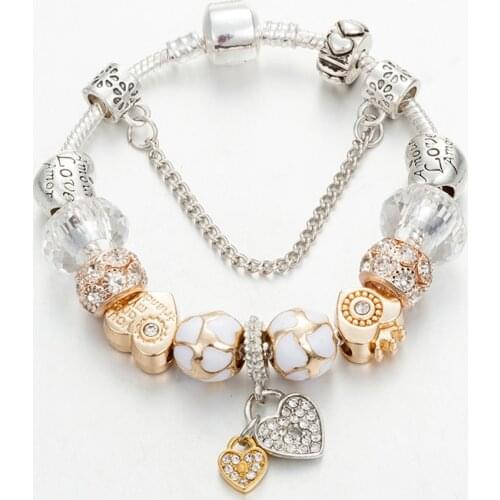 ANNAPAER 2019 Dropshipping Heart Pendant Beads Fit Original Bracelet Taki New Luxury Charms Bracelet & Bangles for Women B18011