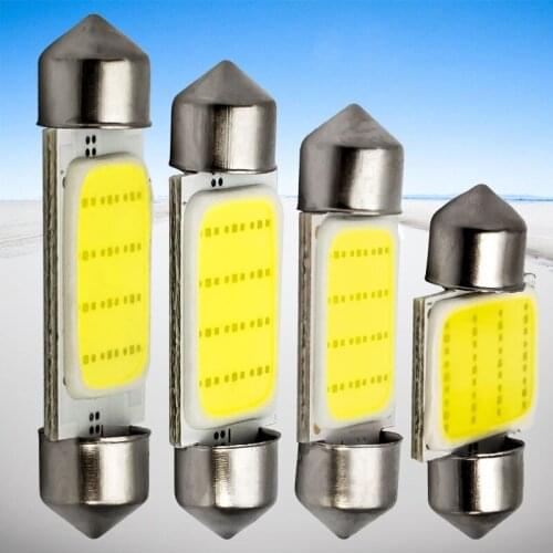 Wholesale 100pcs 31mm 36mm 39mm 42mm C5W C10W 12 Chips SMD COB LED Car Festoon Light Auto reading Lamps Dome Bulb white 12V 100X