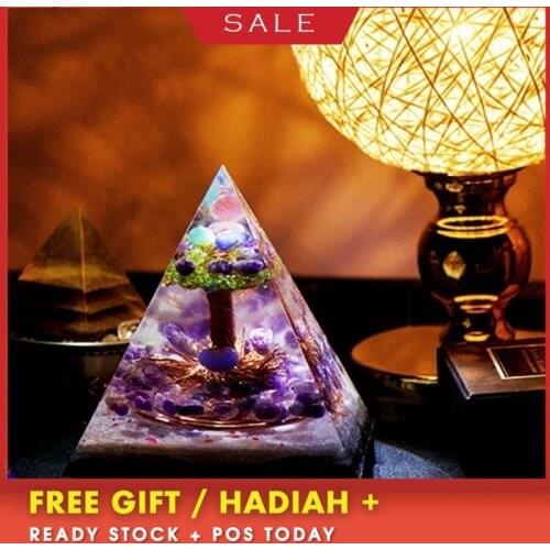 AURA REIKI Tree Of Life Orgonite Large Pyramid Improves Overtime And Night Decorations Absorbs Dirty Qi Chakra Crystal Gift