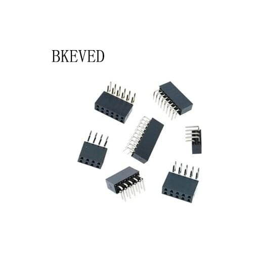 2.54mm R/A Double Row Female 2~40P PCB Board Right angle Pin Header socket Connector Pinheader 2*/4/6/10/20/40Pin For Arduino
