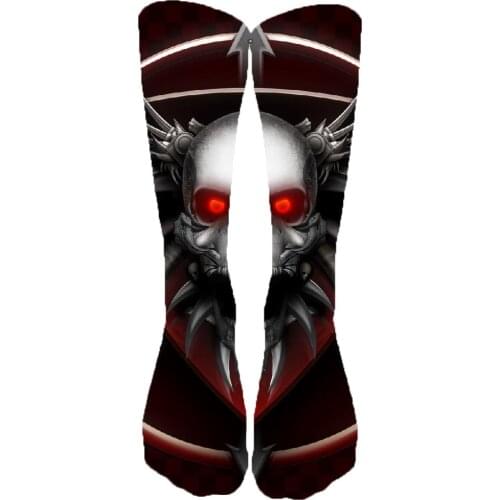 KYKU Brand Skull Socks Men Punk Socks Animal Ferry Funny Print Ladies socks High Ankle Happy New Big Size