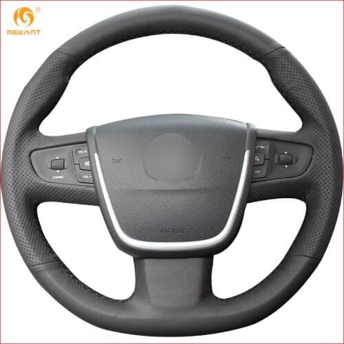 MEWANT Black Artificial Leather Car Steering Wheel Cover for Peugeot 508 Interior Accessories Parts