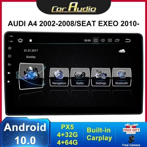 Android 10 IPS Car Radio DVD For Audi A4 B6 B7 S4 B7 B6 RS4 B7 SEAT Exeo 2002-2008 Multimedia GPS Navigation head unit Stereo