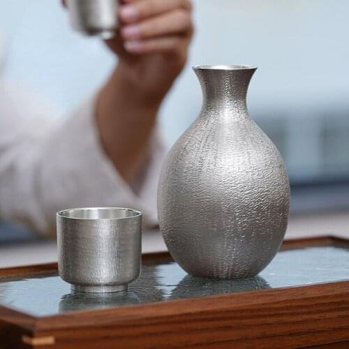 Tea Japanese Sake Set Hot Warmer Wine Bottle Round Vintage Black Ceramic Alcohol Flask Butelki Na Alkohol Gift Set BS50JH