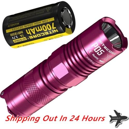 Original NITECORE P05 Pink IMR18350 Rechargeable Battery CREE XML2 U2 LED Flashlight Mini Self-Defense outdoor camping EDC Torch