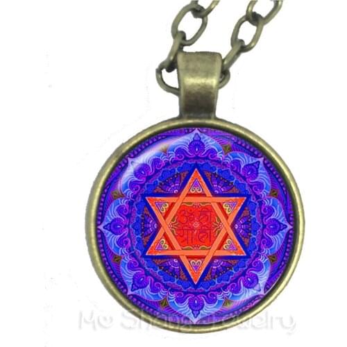 Pentacle Necklace Glass Round Dome Wicca Pagan Gothic Pentagram Fashion Jewelry Keep Talisman And Treatment Of Injury