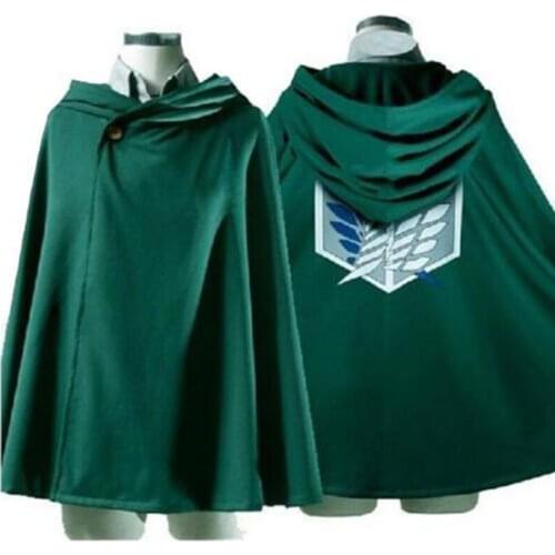 Anime Attack on Titan Cosplay Cloak Shingeki no Kyojin The Scouting Legion Eren Jaeger Dust Coat Cape Costumes S-2XL