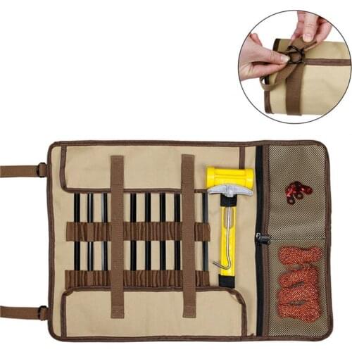 80%HOTFolding Double-layer Outdoor Camping Tent Peg Nail Storage Bag for Sports