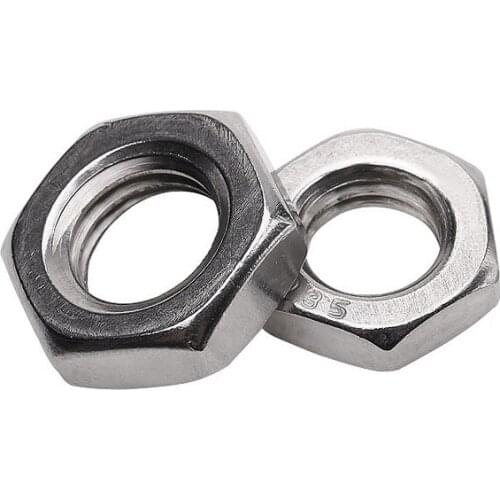 DIN439 M5 M6 M8 M10 M12 M14 M16 M20 304 Stainless Steel Hexagon Nuts