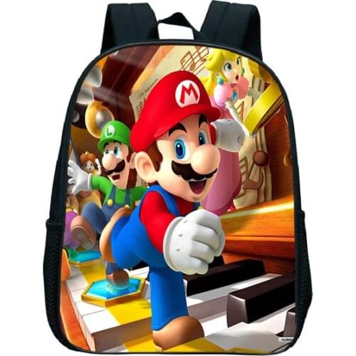 12 Inch Mario Bros School Bags for Kindergarten Children kids School Backpack for Girls Boys Childrens Backpacks Mochila