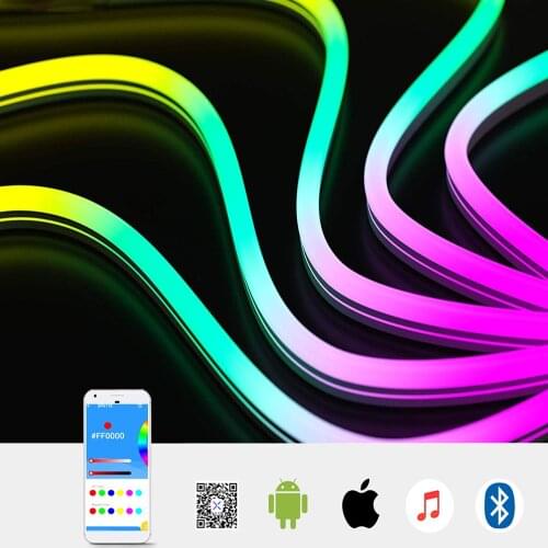 LED Neon Light Kits Music Dreamcolor Silica Gel Lights WS2811 LED Strip RGB 5050 SMD Addressable Tape IOS Android App DC12V IP67