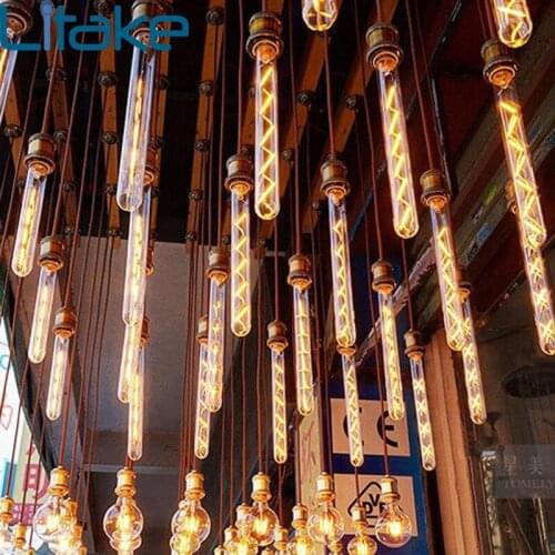 T300 Vintage Edison Light Lamp LED Bulb E27 8W 220V Retro Flame Light For Home Lamp Fixtures Decor