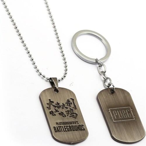 Jewelry Keychain Game PUBG Tag Shape Pendnats Keyring Battlegrounds Women Necklace Jedi Survival With Chinese Character