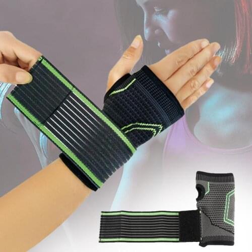 Mumian S61 Green Stripe Fitness Wrist-guards Pressure Belt Ergonomic Design Hook and Loop Closure Wrist-guard for Running