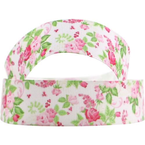 David accessories 1"25mm rainbow flower polyester grosgrain tape ribbon 10yds,DIY handmade,wedding gift wrapping,10Yc3721