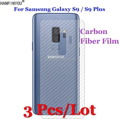 3 Pcs/Lot For Samsung Galaxy S9 / S9+ S9 Plus 3D Non-slip Clear Carbon Fiber Back Film Screen Protector Protective Sticker