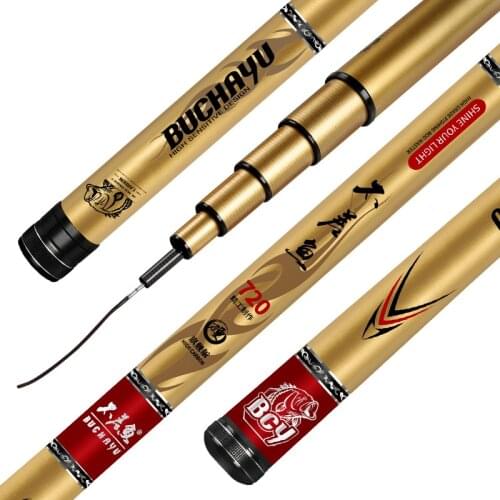 36-7.2m Fishing Rod Lake Stream Carbon Hand Pole Super Light Powerful Taiwan Fish Pole Vara De Pesca Fish Pole Canne a Peche