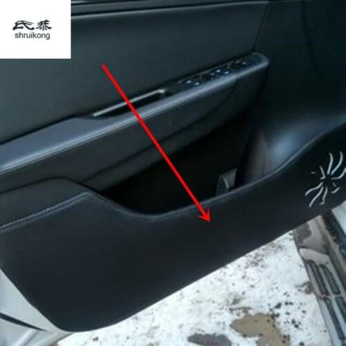 4PCS/Lot PU Leather Car Stickers Accessories Door Protection Kick Cover for 2012-2017 Brilliance V5