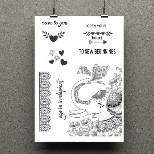 AZSG Crying Elephant Clear Stamps For Scrapbooking DIY Clip Art /Card Making Decoration Stamps Crafts