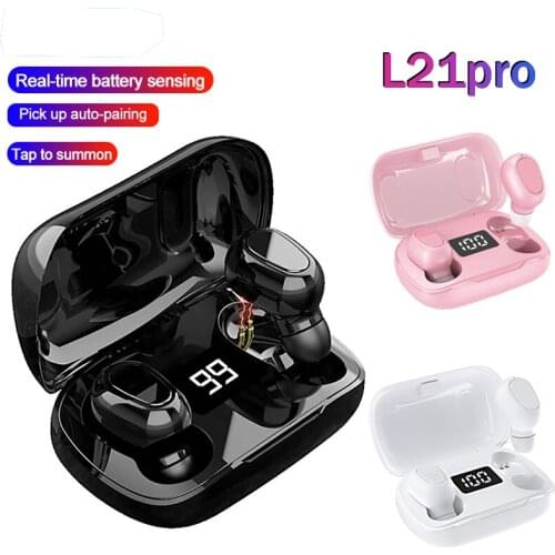 L21 Pro TWS Bluetooth Wireless Headphones Waterproof Stereo In-Ear Sports Headsets For Iphone Oppo Huawei Xiaomi Music Earphones
