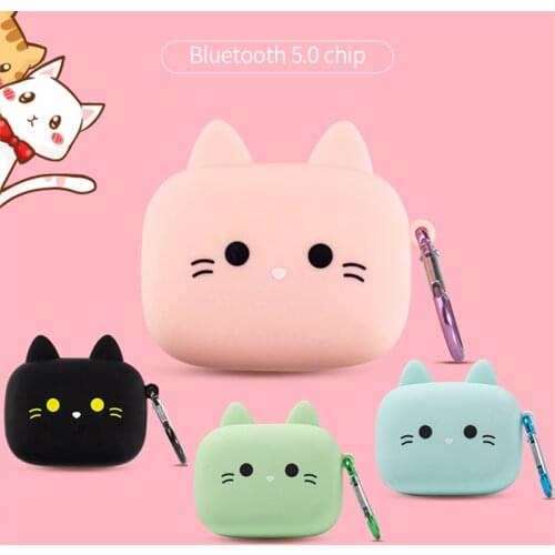 TWS Cute Cat Wireless Earphone Bluetooth 5.0 Headset Macaron Earbuds With Mic Charging Box Waterproof Comfortable Earphones