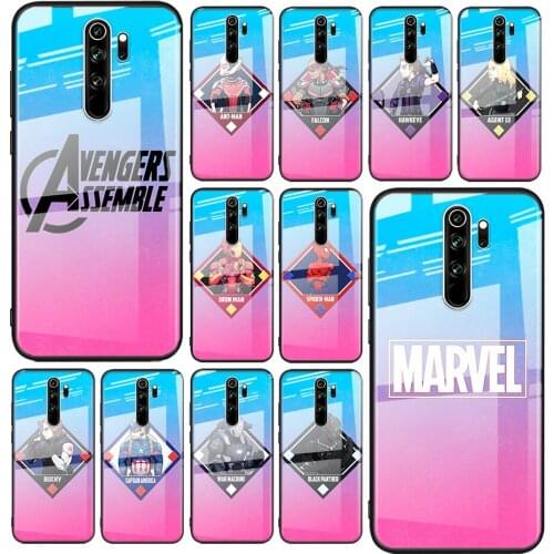 Tempered Glass Cover Avengers superhero For Xiaomi Redmi Note 10 10S 9T 9S 9 8T 8 7 5G Pro Max Phone Case Shell