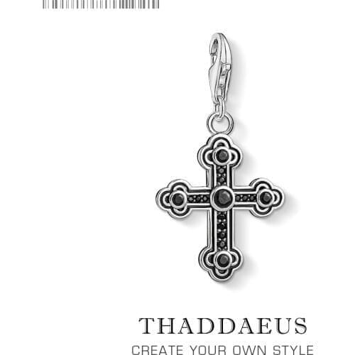 Black Cross Charm 2019 Summer Europe Style Good Jewelry Europe Women Men Vintage Gift In 925 Sterling Silver Fit Bracelet