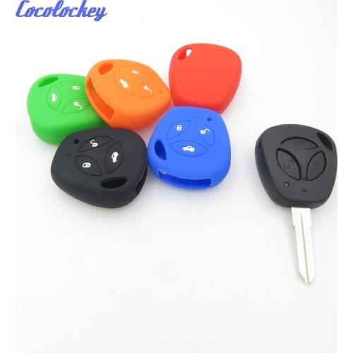 Cocolockey Silicone Car Key Cover Case Fob for LADA Priora Niva Vaz Granta Samara 2108 XRay Sedan Sport Vesta 3 Buttons Key