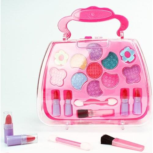 Childrens Makeup Toy Cosmetics Princess Make Up Box Set Safe Non-Toxic Girl Makeup Kit Eye Lipstick Shadow Palette Beauty Toys