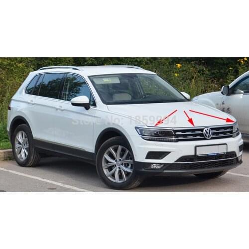 For 2016 2017 2018 2019 VW tiguan mk2 European version FRONT HOOD BONNET GRILL LIP MOLDING COVER TRIM BAR GARNISH MESH