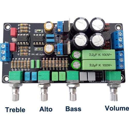 Dual LME49720 / OPA2107 / OP275 / OPA2134 Repalceable Preamp Board Audio bass equalizer Pre amplifier Tone Control Preamplifier