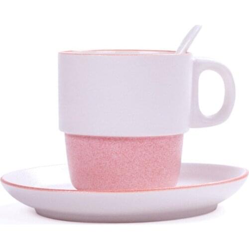 European-Style Large-Capacity Ceramic Cup Simple Couple Mug Large Water Mug Retro Coffee Mug With Saucer