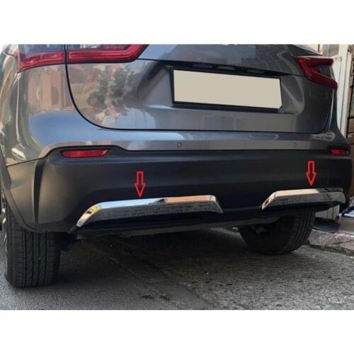 For Nissan Qashqai Chrome Rear Diffuser 2 Piece Stainless Steel 2017-2020 Chromium Styling Modified Accessories Car Outdoor Track